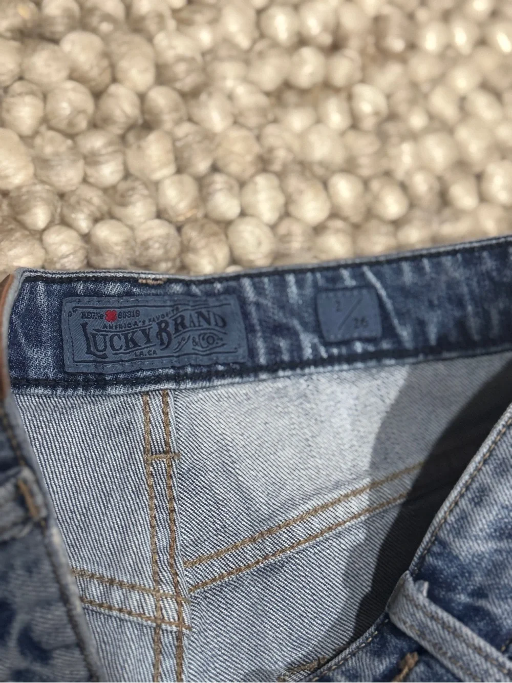 Lucky Brand High-Waist Distressed Denim Shorts - Blue